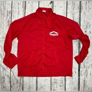 Vintage Good Cents Store Red Lightweight Button Up Windbreaker Jacket